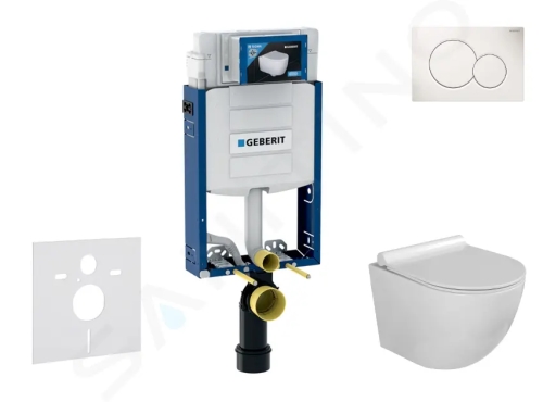 Geberit Kombifix Set předstěnové instalace, klozetu Gaia a sedátka softclose, tlačítko Sigma01, alpská bílá, SANI15CA3107