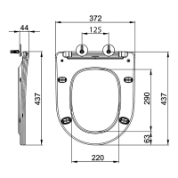 Sapho PACO WC sedátko, SLIM Soft Close, bílá, PCS1012 (1)