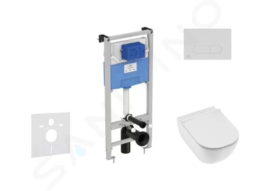 Ideal Standard ProSys Set předstěnové instalace, klozetu a sedátka Mio, tlačítka Oleas M1, Rimless, Slowclose, Antibak, chrom mat, ProSys120M SP71