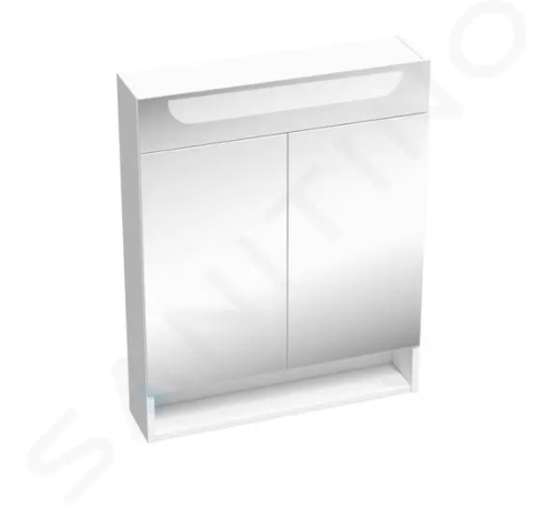 Ravak Classic II Zrcadlová skříňka s LED osvětlením, 600x140x760 mm, 2 dvířka, lesklá bílá, X000001469