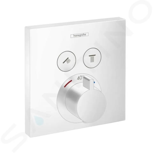 Hansgrohe Shower Select Termostatická baterie pod omítku pro 2 spotřebiče, matná bílá, 15763700