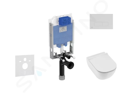 Ideal Standard ProSys Set předstěnové instalace, klozetu a sedátka Mio, tlačítka Oleas M2, Rimless, Slowclose, Antibak, bílá, ProSys80M SP139