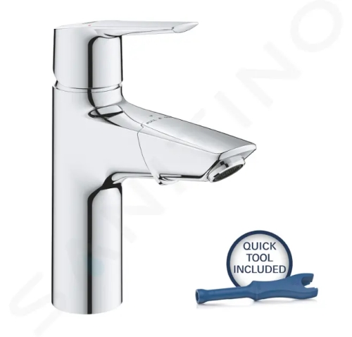 Grohe QuickFix Start Umyvadlová baterie s výsuvnou koncovkou a výpustí Push-Open, chrom, 24205003