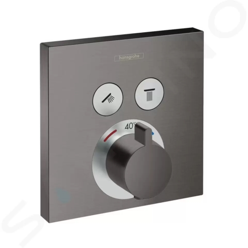 Hansgrohe Shower Select Termostatická baterie pod omítku pro 2 spotřebiče, kartáčovaný černý chrom, 15763340