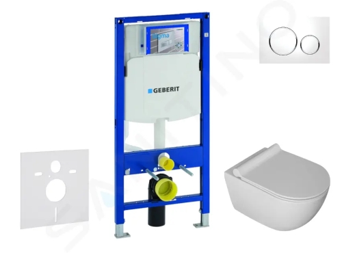 Geberit Duofix Set předstěnové instalace, klozetu Gaia a sedátka softclose, tlačítko Sigma20, bílá/chrom, SANI11CA3105