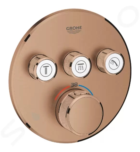 Grohe Grohtherm SmartControl Termostatická sprchová podomítková baterie, 3 ventily, kartáčovaný Warm Sunset, 29121DL0