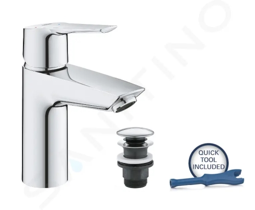 Grohe QuickFix Start Umyvadlová baterie s výpustí Push-Open, studený start, chrom, 23551002