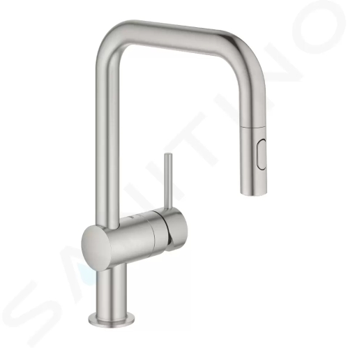 Grohe Minta Dřezová baterie s výsuvnou sprškou, supersteel, 32322DC2