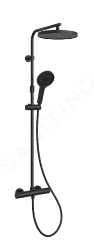 kielle Oudee Sprchový set s termostatem, 260 mm, 3 proudy, matná černá, 20602014