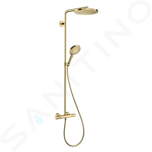 Hansgrohe Raindance Select S Sprchový set Showerpipe s termostatem, 3 proudy, leštěný vzhled zlata, 27633990