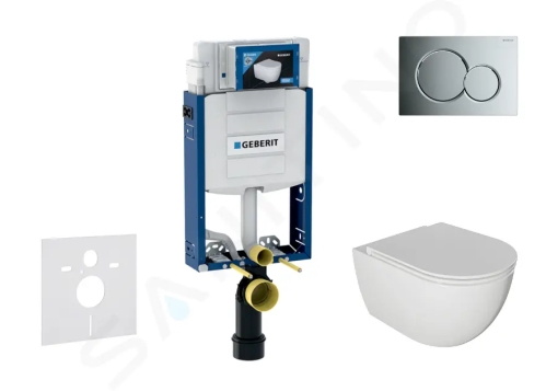 Geberit Kombifix Set předstěnové instalace, klozetu Oudee a sedátka softclose, tlačítko Sigma01, lesklý chrom, SANI15CA1114