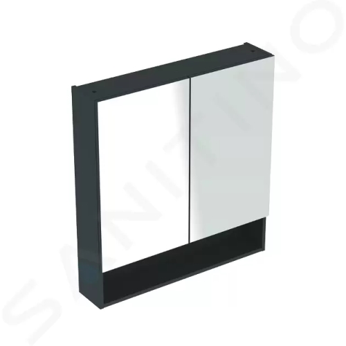 Geberit Selnova Square Zrcadlová skříňka 850x788x175 mm, 2 dvířka, lávová mat, 501.269.00.1