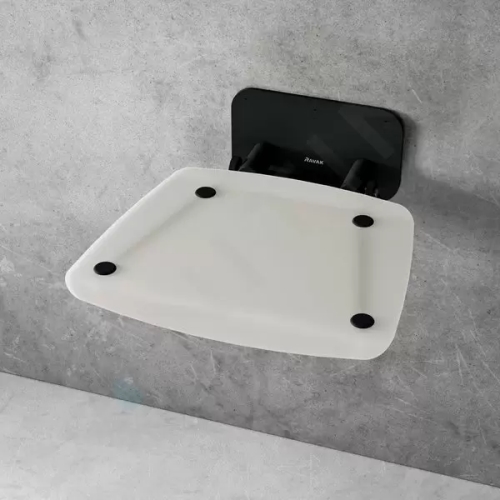 Ravak Ovo B II Sprchové sedátko Opal/Black, 360x360 mm, černá/průsvitně bílá, B8F0000060