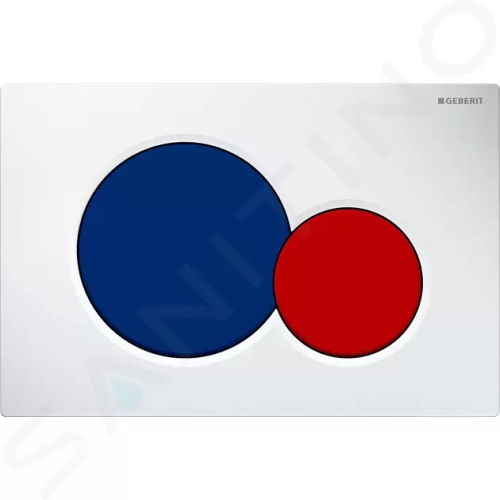 Geberit Sigma01 Ovládací tlačítko splachování, bílá/modrá/červená, 115.770.LB.5