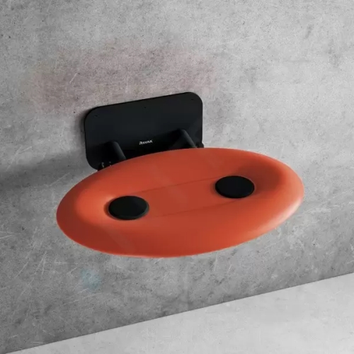 Ravak Ovo P II Sprchové sedátko Orange/Black, 410x350 mm, černá/průsvitně oranžová, B8F0000058