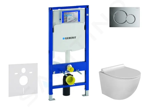 Geberit Duofix Set předstěnové instalace, klozetu Gaia a sedátka softclose, tlačítko Sigma01, lesklý chrom, SANI11CA1114