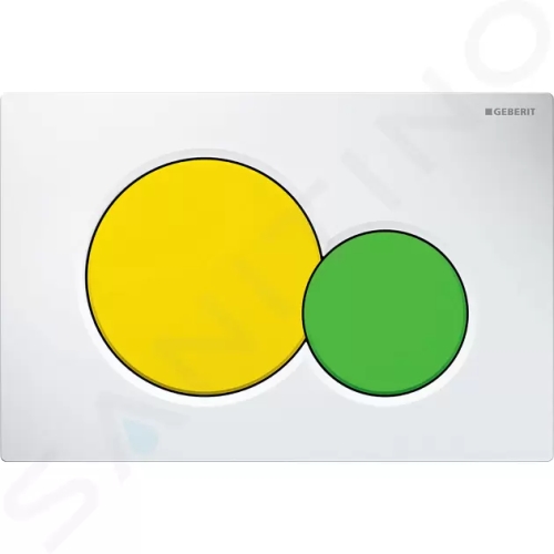 Geberit Sigma01 Ovládací tlačítko splachování, bílá/žlutá/zelená, 115.770.LA.5
