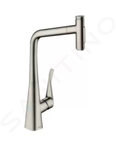 Hansgrohe M71 Dřezová baterie Metris Select s výsuvnou sprškou, vzhled nerezu, 73820800