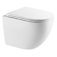 Ovale Slim Závěsné WC Rimless se SLIM sedátkem Soft-close, bílá, Ovale Slim