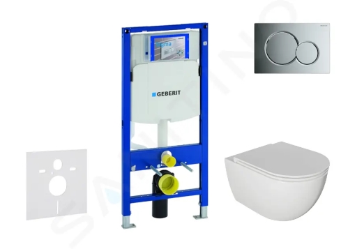 Geberit Duofix Set předstěnové instalace, klozetu Oudee a sedátka softclose, tlačítko Sigma01, lesklý chrom, SANI11CA1120