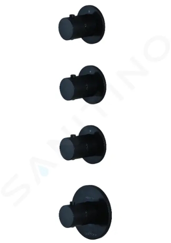 Paffoni Modular Box Termostatická baterie pod omítku, pro 3 spotřebiče, matná černá, MDE019NO