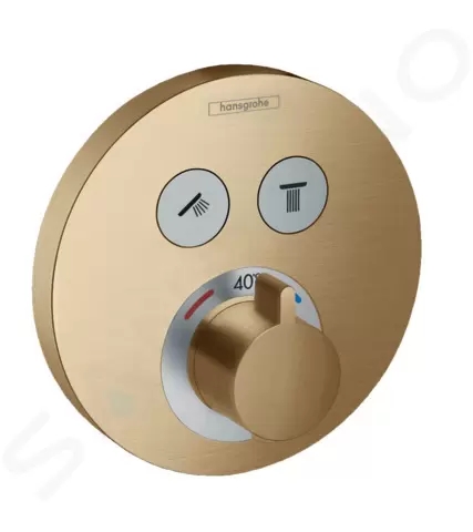 Hansgrohe Shower Select Termostatická baterie pod omítku pro 2 spotřebiče, kartáčovaný bronz, 15743140