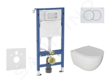 Geberit Duofix Set předstěnové instalace, klozetu Oudee a sedátka softclose, tlačítko Delta01, alpská bílá, SANI11CA3116B