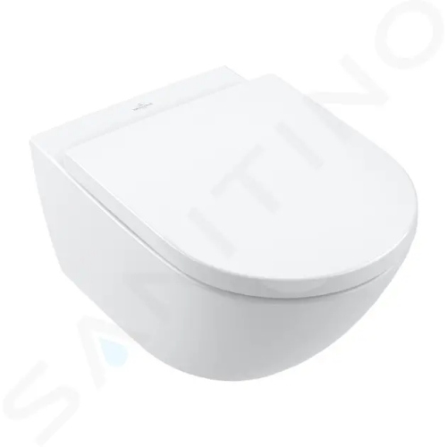 Villeroy & Boch Subway 3.0 Závěsné WC se sedátkem SoftClosing, TwistFlush, CeramicPlus, alpská bílá, 4670TSR1