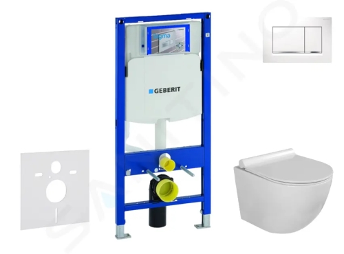 Geberit Duofix Set předstěnové instalace, klozetu Gaia a sedátka softclose, tlačítko Sigma30, bílá/chrom, SANI11CA3111