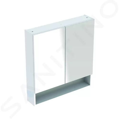 Geberit Selnova Square Zrcadlová skříňka 850x588x175 mm, 2 dvířka, lesklá bílá, 501.264.00.1
