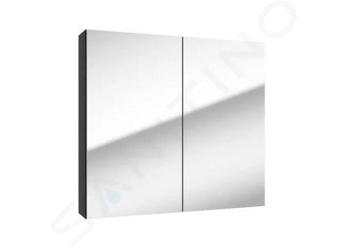kielle Vega Zrcadlová skříňka, 80x73x15 cm, matná černá, 50118804