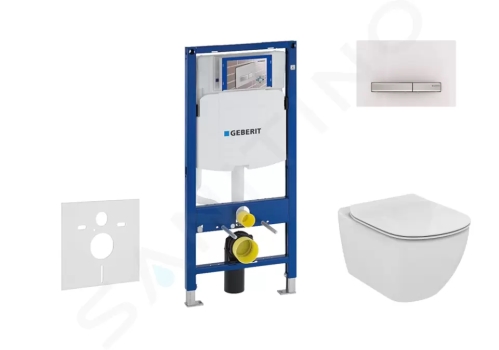 Geberit Duofix Modul pro závěsné WC s tlačítkem Sigma50, alpská bílá + Ideal Standard Tesi - WC a sedátko, 111.300.00.5 NF8