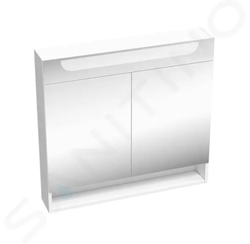 Ravak Classic II Zrcadlová skříňka s LED osvětlením, 800x140x760 mm, 2 dvířka, lesklá bílá, X000001471