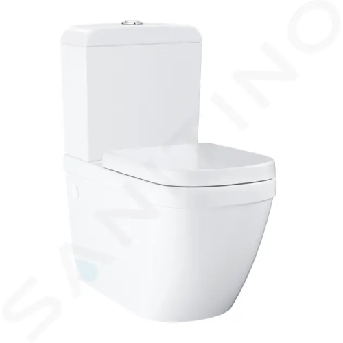 Grohe Euro Ceramic WC kombi set s nádržkou a sedátkem softclose, rimless, Triple Vortex, PureGuard, alpská bílá, 3946200H