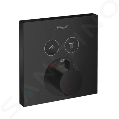 Hansgrohe Shower Select Termostatická baterie pod omítku pro 2 spotřebiče, matná černá, 15763670