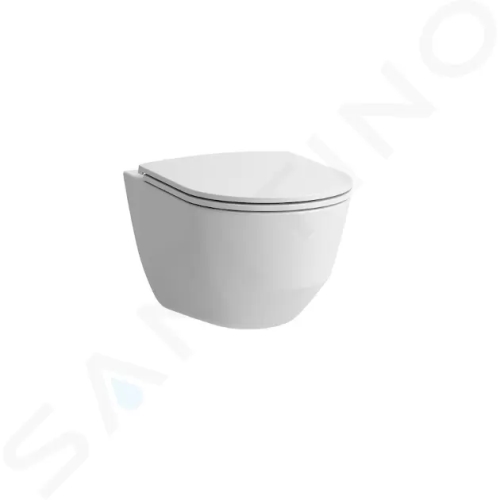 Laufen Pro Závěsné WC Compact se sedátkem SLIM, sklápěním SoftClose, Rimless, bílá, H8669550000001