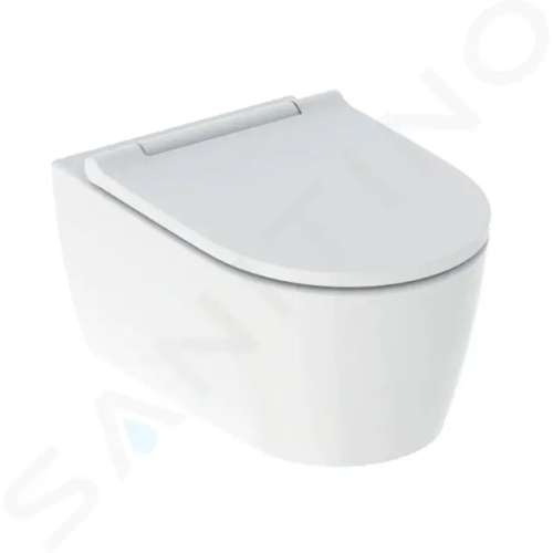 Geberit ONE Závěsné WC se sedátkem SoftClose, TurboFlush, matná bílá/lesklý chrom, 500.202.JT.1