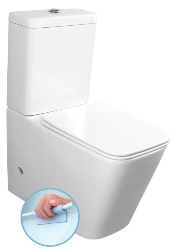 Sapho PORTO RIMLESS WC kombi, spodní/zadní odpad, bílá, PC102WR