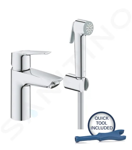 Grohe QuickFix Start Umyvadlová baterie s bidetovou sprškou, chrom, 23123003