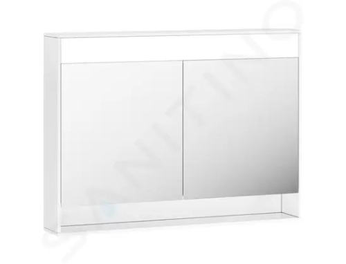 Ravak Step Zrcadlová skříňka MC, 1000x740x150 mm, 2 dvířka, s LED osvětlením, lesklá bílá, X000001421