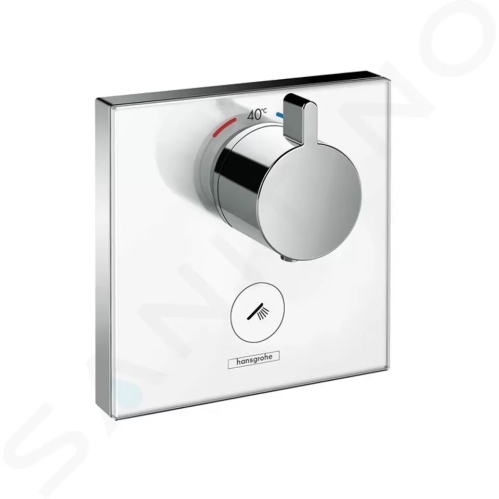 Hansgrohe Shower Select Glass Termostat pod omítku Highflow pro 1 spotřebič a 1 dodatečný výstup, bílá/chrom, 15735400