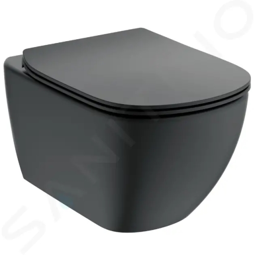 Ideal Standard Tesi Závěsné WC se sedátkem softclose, Aquablade, černá, T3546V3