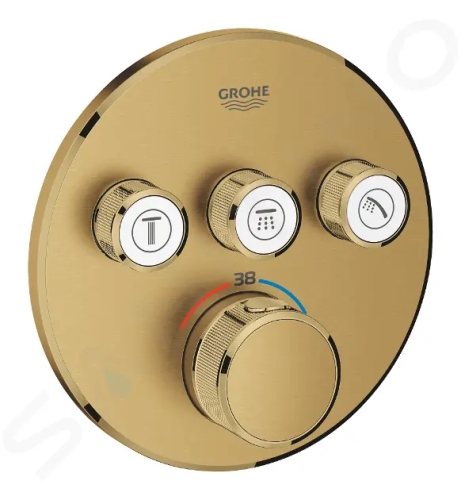 Grohe Grohtherm SmartControl Termostatická sprchová podomítková baterie, 3 ventily, kartáčovaný Cool Sunrise, 29121GN0