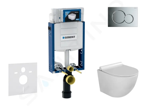 Geberit Kombifix Set předstěnové instalace, klozetu Gaia a sedátka softclose, tlačítko Sigma01, lesklý chrom, SANI15CA1110