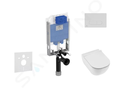 Ideal Standard ProSys Set předstěnové instalace, klozetu a sedátka Mio, tlačítka Oleas M1, Rimless, Slowclose, Antibak,bílá, ProSys80M SP142