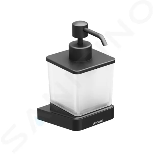 Ravak 10° Dávkovač na tekuté mýdlo s držákem, černá/sklo, X07P559
