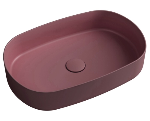 Isvea INFINITY OVAL keramické umyvadlo na desku, 55x36cm, maroon red, 10NF65055-2R