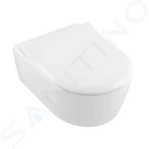 Villeroy & Boch Avento Závěsné WC se sedátkem SoftClosing, DirectFlush, CeramicPlus, alpská bílá, 5656RSR1