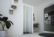 Hopa Deco N2S Sprchové dveře 100 cm, skládací, pravé, Černá / Stampato C, BDE104PDX292201