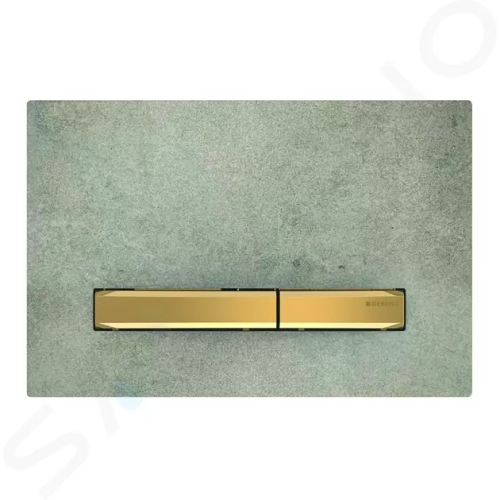 Geberit Sigma50 Ovládací tlačítko pro 2 množství splachování, dekor betonu/mosaz, 115.672.JV.2